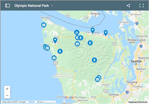 Olympic National Park Attractions Map Cherie Benedikta