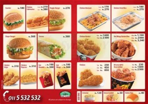 KFC Srilanka Menu/ Prices – Updated January 2013 – SynergyY