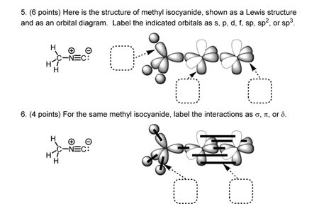 SOLVED:5. (6 points) Here is the structure of methyl isocyanide, shown as a Lewis structure and ...