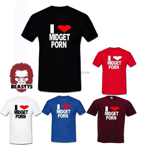 Eu Amo Anão Pornô Coração Engraçado Legal Humor Sexo Piada Legal Veado T Camisa Roupas Novas