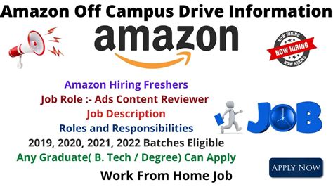 Amazon Off Campus Drive Freshers B Tech Any Degree Work From Home