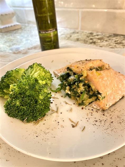 Dill Spinach Stuffed Salmon The Pinehurst Olive Oil Company