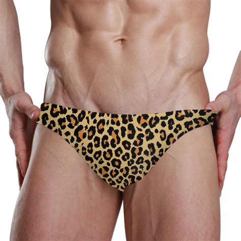 Chic Houses Men S Sexy Bikini Leopard Swimsuit Swimwear Quick Dry Print Briefs Xl For