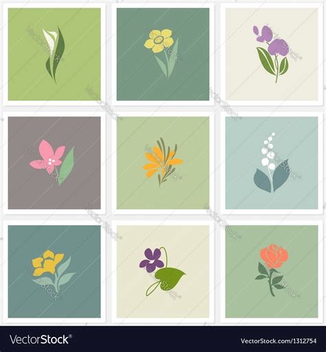 Flower Logo Templates Set Royalty Free Vector Image