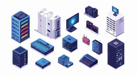 Professional Isometric Telecommunication Hardware Equipment In 3d