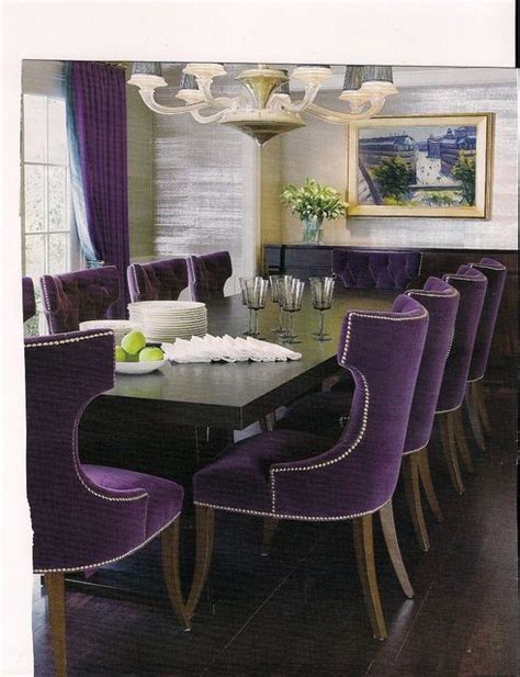 Purple Velvet Chairs Create Drama Purple Dining Room Purple Dining