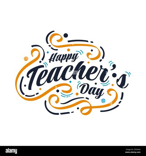 Happy Teachers Day Lettering With Doodle Style Teachers Day Typography