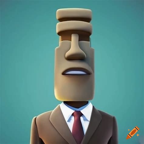 Dapper Moai Emoji In A Fancy Mansion