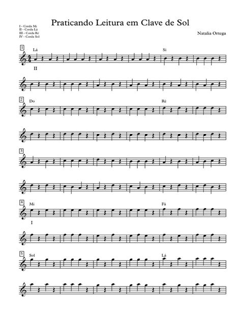 Clave De Sul Partituras - Praticando Leitura em Clave de Sol - Partitura Completa | PDF | Arts du ...