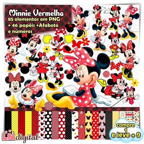 Kit Digital Minnie Vermelha Elo7 Produtos Especiais