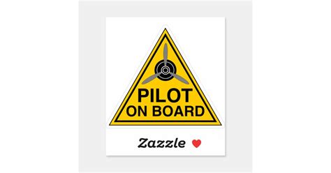 Pilot On Board Sign Sticker Zazzle