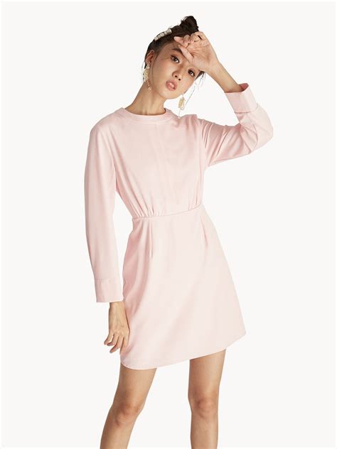 Mini Center Seam Ruched Dress Pink Pomelo Fashion