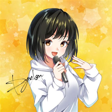 Safebooru 1girl Abstract Background Black Hair Brown Eyes Character