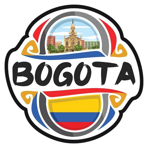 Premium Vector Bogota Colombia Flag Travel Souvenir Sticker Skyline