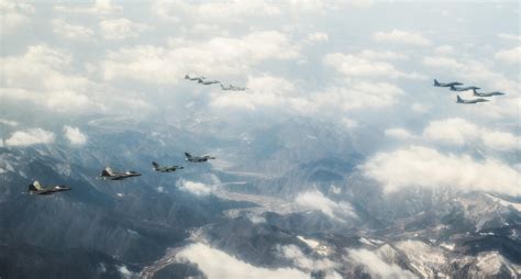 F 22 Raptors Conduct Show Of Force Over South Korea Air Force