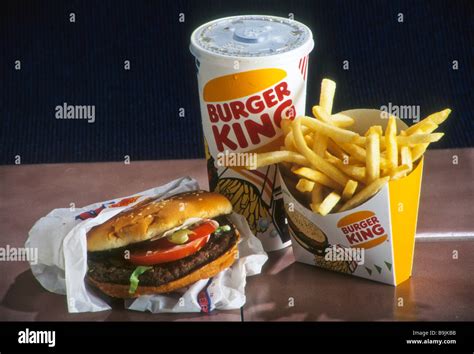 Burger King Combo Meal Hamburger Sandwich French Fry Fries Soda Soft Drink Cola Coke Cup Logo