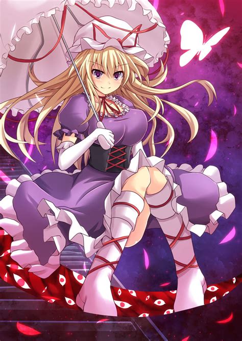 Safebooru Blonde Hair Cross Crossryou Dress Elbow Gloves Gap Gloves Hat Long Hair Mob Cap