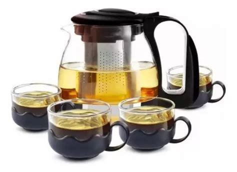 Tetera Con Infusor 1 Litro Y 4 Tazas Mesa De Café Y Cocina Go