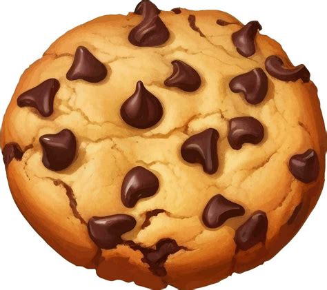 Cookie With Choco Chips Detailed Beautiful Hand Drawn Vector