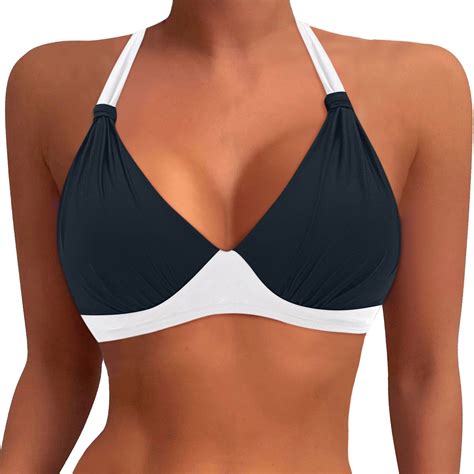 Hwmodou Women Plus Size Bikini Top Large Bust Swim Top Full Coverage
