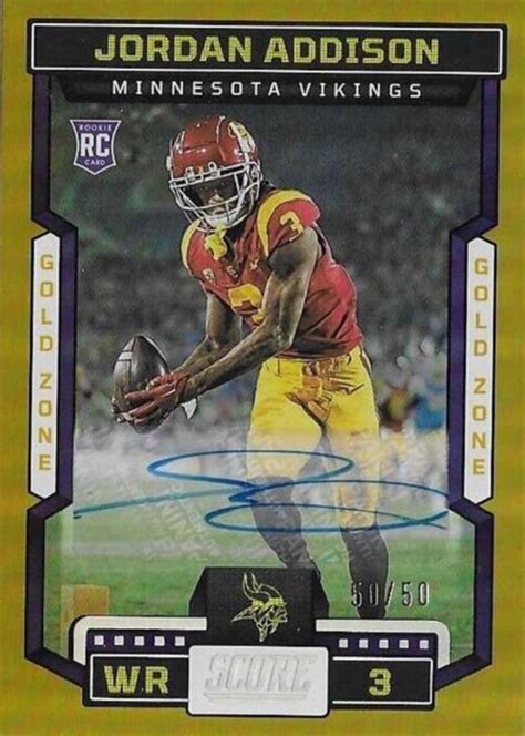 Jordan Addison Score Rookie Signatures Gold Zone Price