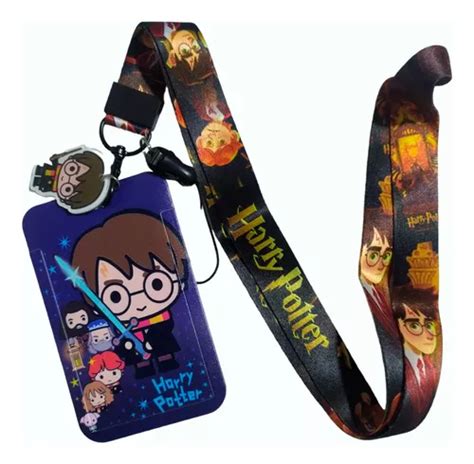 Porta Carnet Documento Y Lanyard Harry Potter Porta Gafete Cuotas Sin