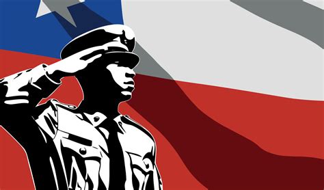 Silhouette of soldier with Chile flag on background 28649696 Vector Art ...