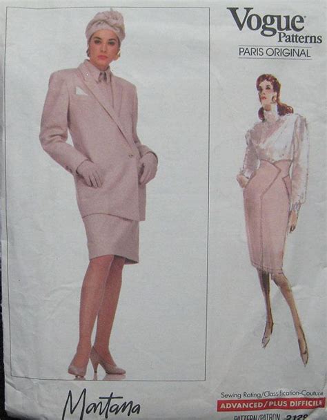 Vogue Paris Original Jacket Skirt Pattern Claude Montana 2129 Etsy