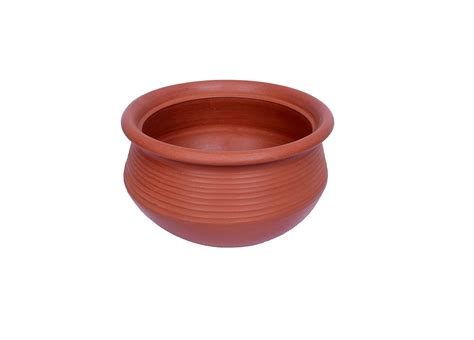 Buy Mittimagic Brown Flat Bottomed Clay Handi Capacity 1ltr Clay