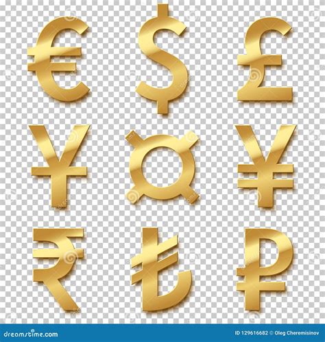 Guld Upps Ttning F R Valutatecken Guld Euro Dollar Pund Yen