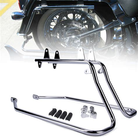 Chrome Saddlebag Saddle Bag Conversion Brackets For Harley Heritage