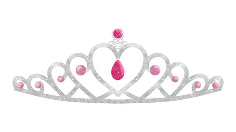 Shimmering Silver Princess Tiara With Pink Diamond Princess Tiara