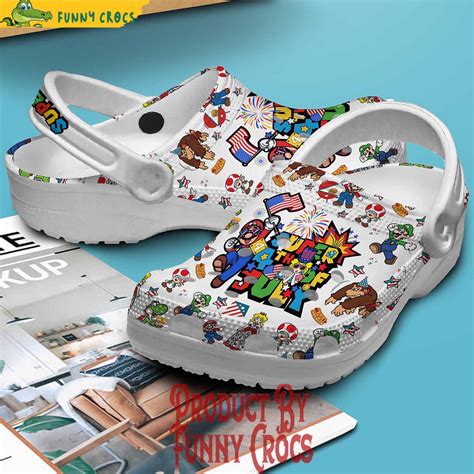 Super Mario 4th Of July Crocs Slippers Discover Comfort And Style