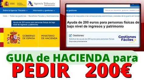 Guia Para PEDIR BIEN LA AYUDA DE 200 EUROSCheque Agencia Tributaria