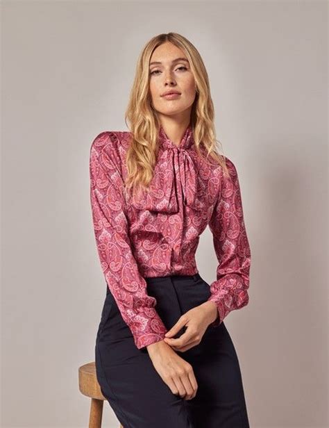 Womens Pussy Bow Blouses Shirts Hawes And Curtis