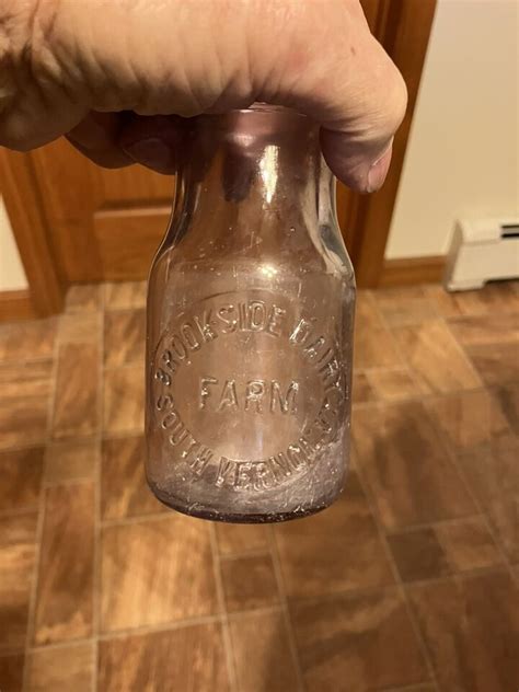 Milk Bottle Brookside Dairy Farm South Vernon Vt Embossed Half Pint Ebay