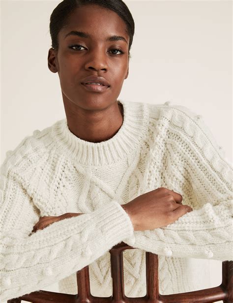 Cable Knit Crew Neck Jumper Mands Collection Mands