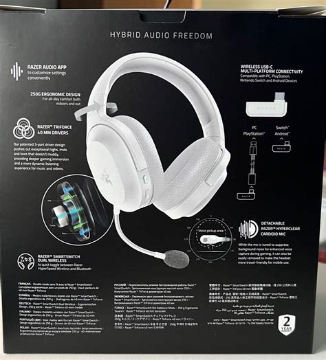 Razer Barracuda X Mercury Edition Audio Headphones Headsets