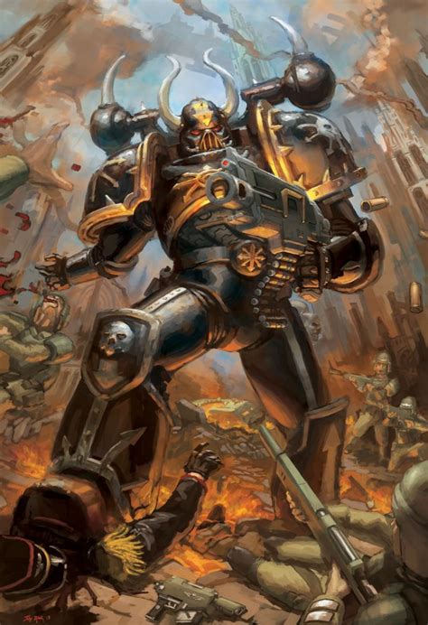 Wh40k Chaos Marine By Stuarthughe On Deviantart Warhammer Art