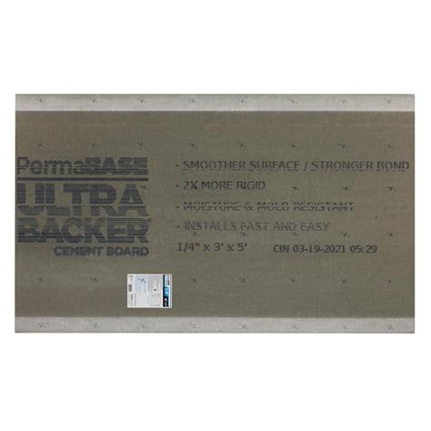 Permabase Ultra Backer 14 In X 3 Ft X 5 Ft Cement Board 50000043