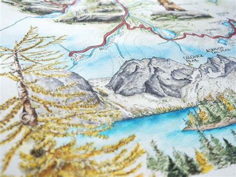 Enchantments Washington Hiking Trail Map. PNW Mountain | Etsy