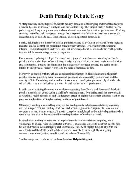 death penalty debate essay