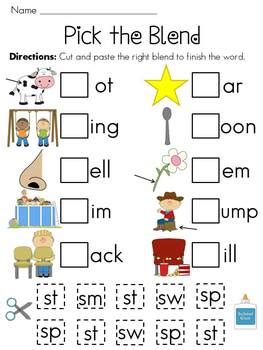 S Blends Worksheets Pack by Miss Giraffe | TPT