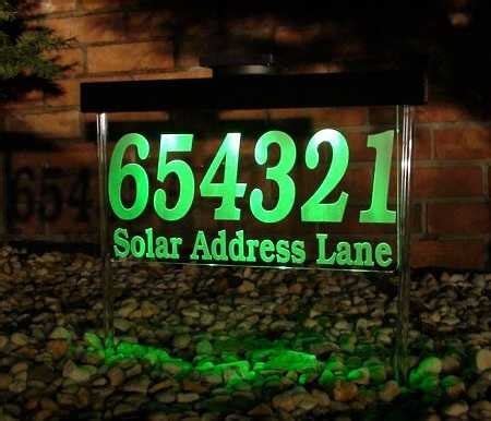 Solar Address Sign - Foter