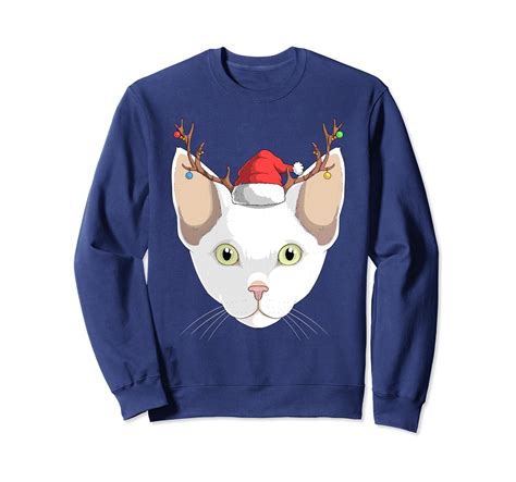 Cornish Rex Cat Santa Claus Hat Christmas X Mas Kitty Cute Sweatshirt