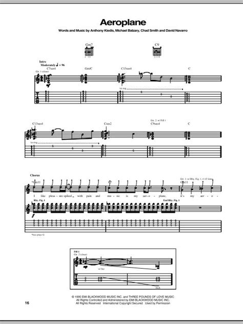 Red Hot Chili Peppers Aeroplane Sheet Music And Printable PDF Music Notes Red Hot Chili