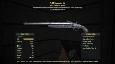 Fallout 76 How To Get The Cold Shoulder Legendary Shotgun Ginx Tv