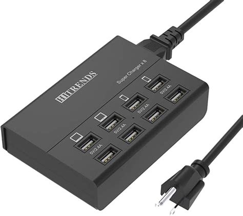 USB Charger HITRENDS 8 Ports Charging Station 60W 12A Multi Port USB