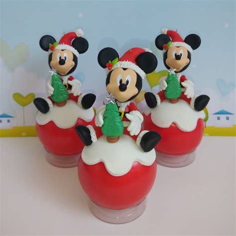 Kit Bolas De Natal Em Biscuit Personagem Mickey Elo