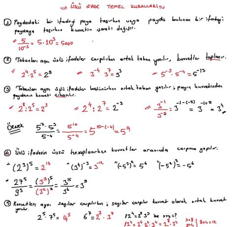 8 Sınıf Üslü İfadeler Konu Anlatımı 1Fen 1Matematik